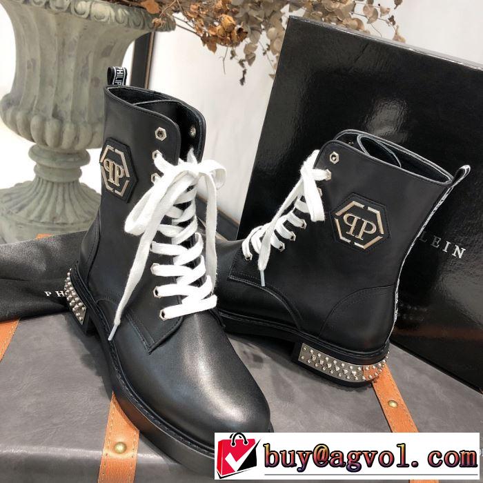 素敵続くトレンド レザーブーツ フィリッププレイン2019秋冬トレンドデザイン  PHILIPP PLEIN 人気の秋冬新作再登場