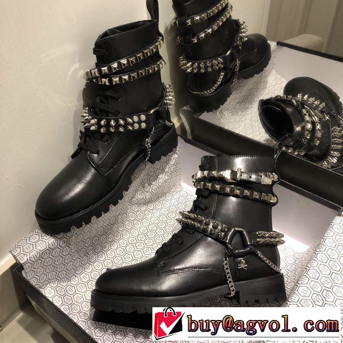 2019秋に注目したい フィリッププレイン一番おしゃれ秋冬トレンド  PHILIPP PLEIN レザーブーツ 秋ファションのトレンド
