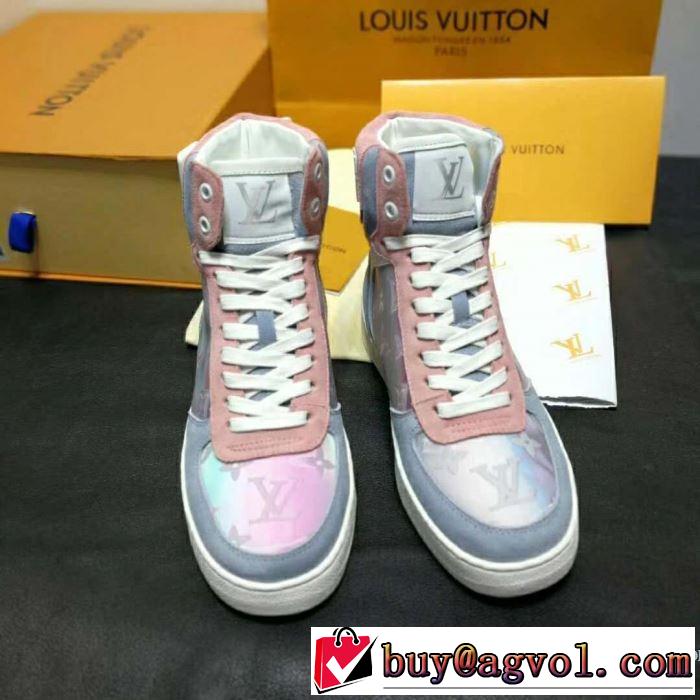 2019春夏のトレンド新商品 夏先に大活躍する ルイ ヴィトン LOUIS VUITTON ハイトップシューズ 2色可選 男女兼用