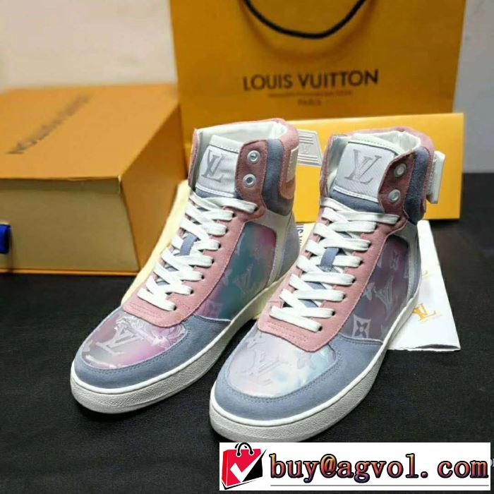 2019春夏のトレンド新商品 夏先に大活躍する ルイ ヴィトン LOUIS VUITTON ハイトップシューズ 2色可選 男女兼用