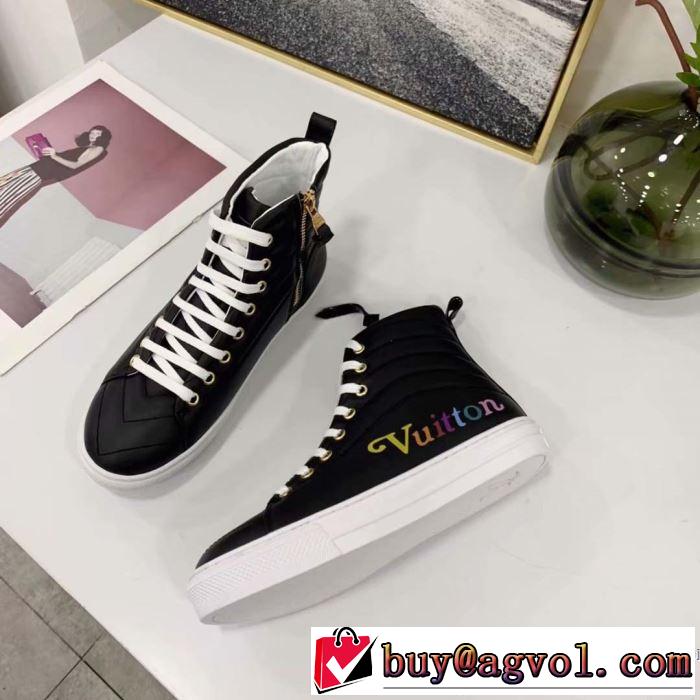 注目度が高まり最新コレクション 2019春夏は人気定番 ルイ ヴィトン LOUIS VUITTON ハイトップシューズ 2色可選