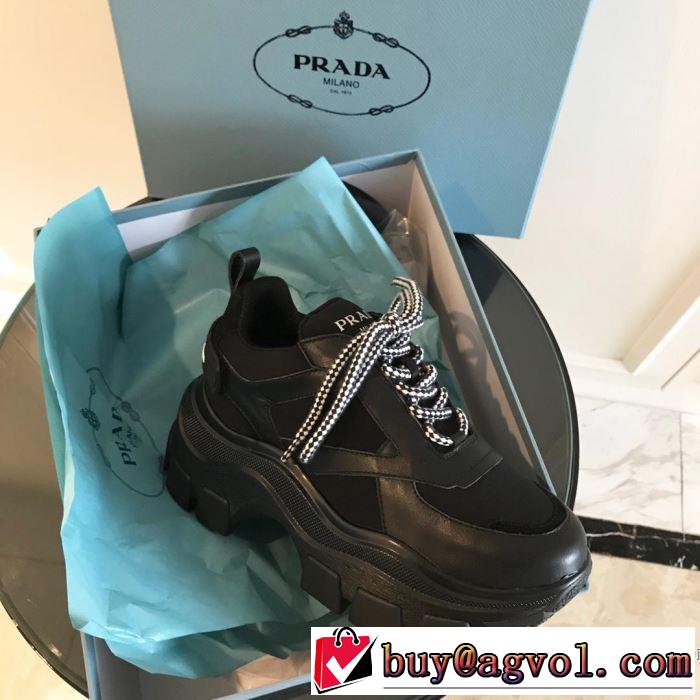 カジュアルシューズ 2色可選 プラダ PRADA 2019春夏トレンドアイテム 今シーズン注目のデザイン