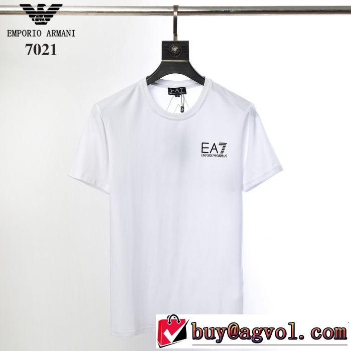 Tシャツ/ティーシャツ この夏は注目新作 アルマーニ ARMANI 抜け感スゴイ 2色可選  リッチな印象に