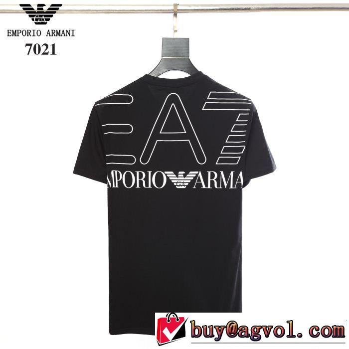 Tシャツ/ティーシャツ この夏は注目新作 アルマーニ ARMANI 抜け感スゴイ 2色可選  リッチな印象に