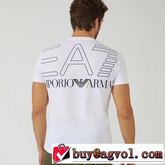 Tシャツ/ティーシャツ この夏は注目新作 アルマーニ ARMANI 抜け感スゴイ 2色可選  リッチな印象に