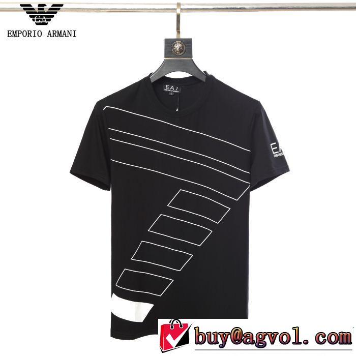 今旬のシルエットバランス アルマーニ 2色可選 ARMANI ちょっと大人の印象 スタイルアップ上品 Tシャツ/ティーシャツ