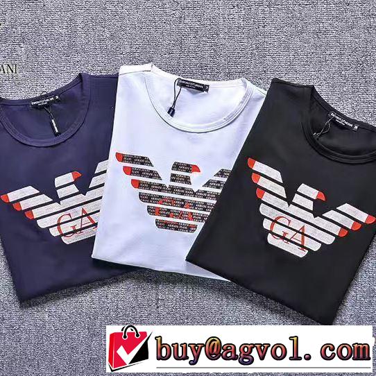 スタイリッシュに新着2019春夏は人気定番 ARMANI アルマーニ  半袖Tシャツ 3色可選