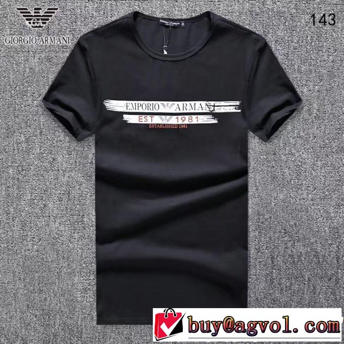 3色可選 2019SSのトレンド商品 欠かせない限定アイテム 半袖Tシャツ ARMANI アルマーニ
