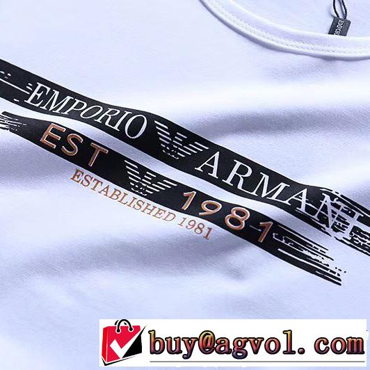 3色可選 2019SSのトレンド商品 欠かせない限定アイテム 半袖Tシャツ ARMANI アルマーニ