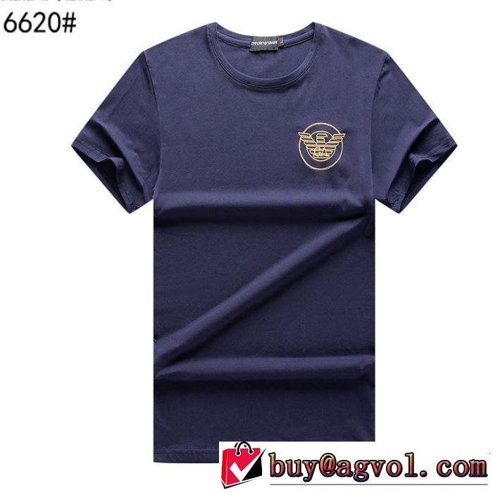 半袖Tシャツ 4色可選 クラシカルな雰囲気 2019年夏の一押しファッションアイテム ARMANI アルマーニ