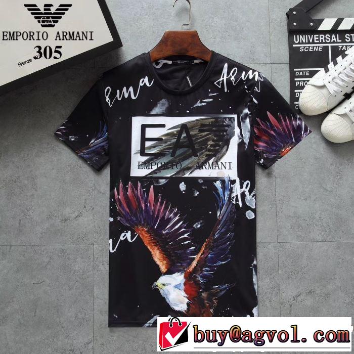 スタイルアップ効果 ARMANI アルマーニ  半袖Tシャツ 3色可選 2019春夏も引き続き人気セール