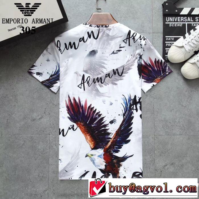 スタイルアップ効果 ARMANI アルマーニ  半袖Tシャツ 3色可選 2019春夏も引き続き人気セール