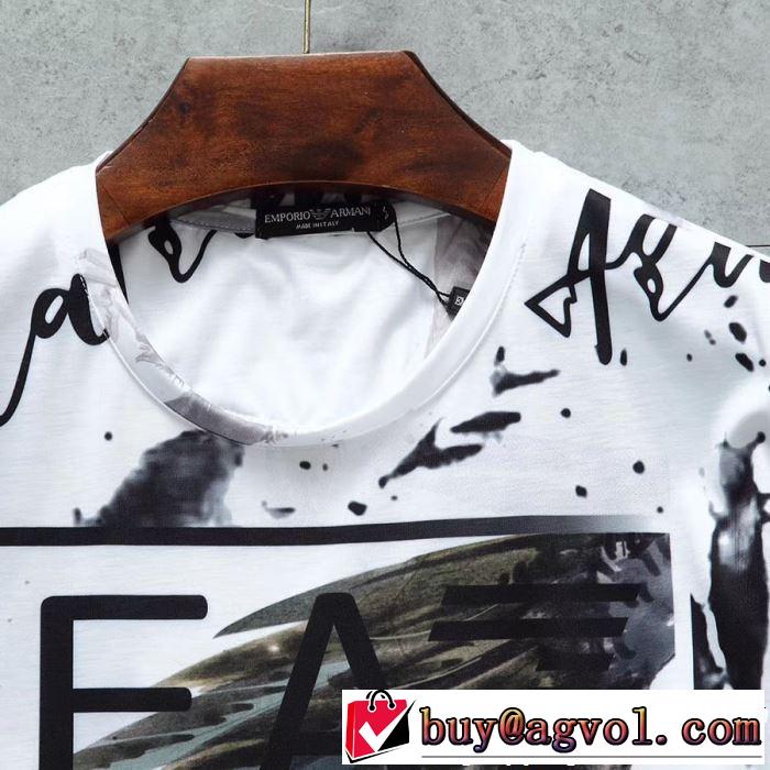 スタイルアップ効果 ARMANI アルマーニ  半袖Tシャツ 3色可選 2019春夏も引き続き人気セール