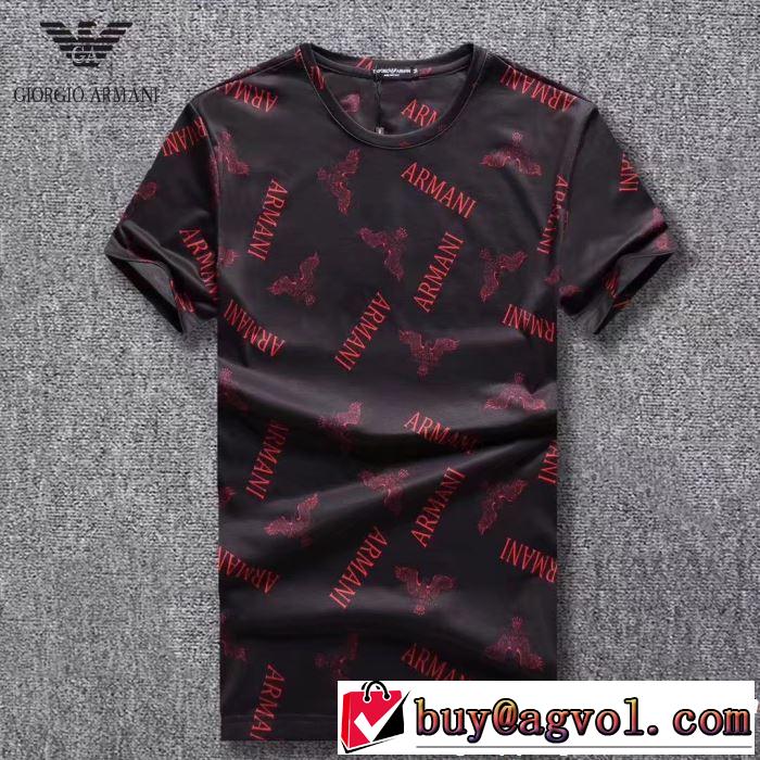 2019年春夏流行ファッション 大人可愛いスタイル ARMANI アルマーニ  半袖Tシャツ 3色可選