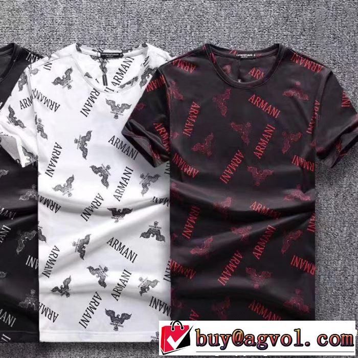 2019年春夏流行ファッション 大人可愛いスタイル ARMANI アルマーニ  半袖Tシャツ 3色可選