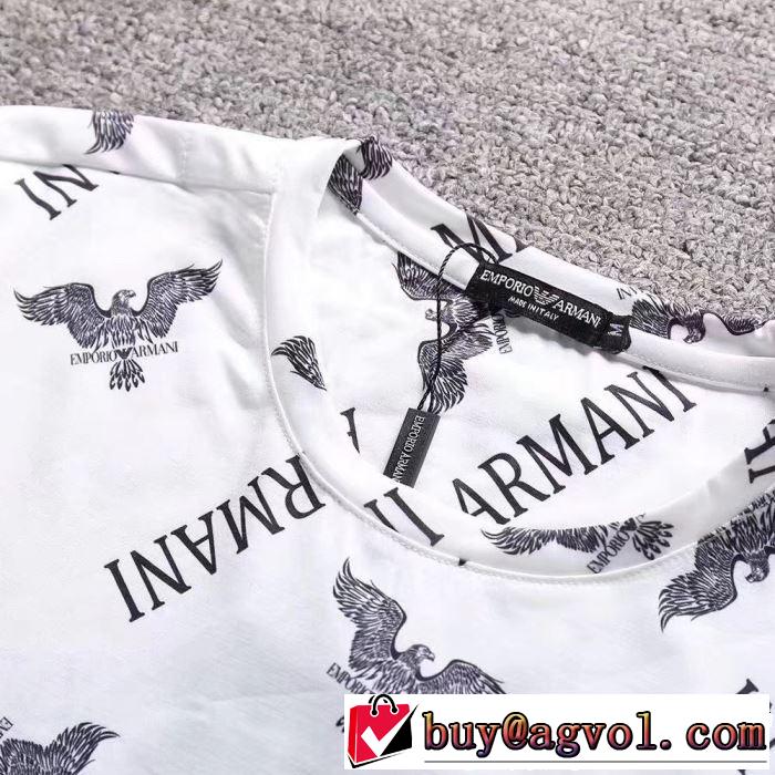 2019年春夏流行ファッション 大人可愛いスタイル ARMANI アルマーニ  半袖Tシャツ 3色可選