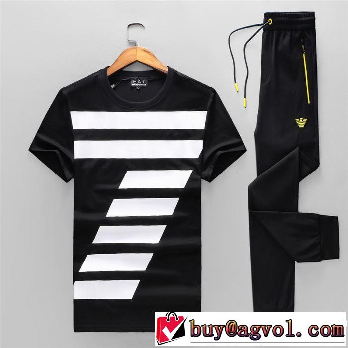  2色可選 2019春夏は人気定番 ARMANI 知的な夏のスタイルアルマーニ上品なリラックス感 半袖 上下セット