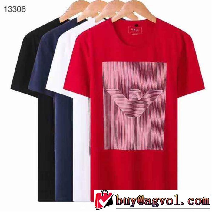4色可選 半袖Tシャツ 夏ファッションのおすすめ 2019春夏も引き続き人気セール ARMANI アルマーニ