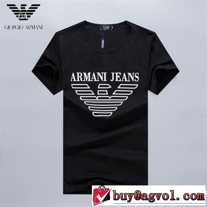 今年春夏ファション流行り 2019年の春夏に着たい 通勤の定番 ARMANI アルマーニ 半袖Tシャツ 3色可選