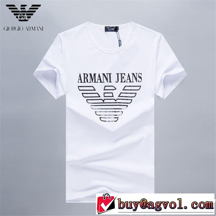 今年春夏ファション流行り 2019年の春夏に着たい 通勤の定番 ARMANI アルマーニ 半袖Tシャツ 3色可選