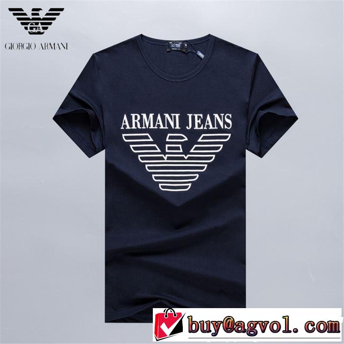 今年春夏ファション流行り 2019年の春夏に着たい 通勤の定番 ARMANI アルマーニ 半袖Tシャツ 3色可選