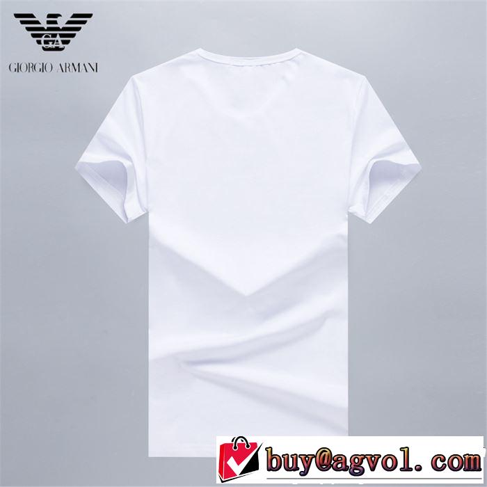 今年春夏ファション流行り 2019年の春夏に着たい 通勤の定番 ARMANI アルマーニ 半袖Tシャツ 3色可選