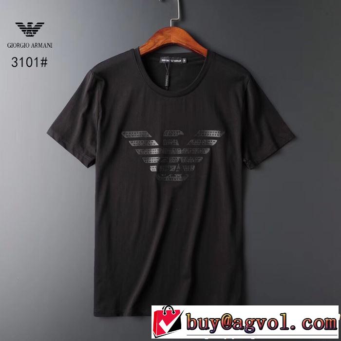 目を引く春夏トップス ARMANI アルマーニ 半袖Tシャツ 3色可選 2019春夏も引き続き人気セール