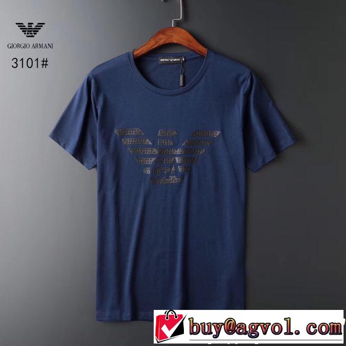 目を引く春夏トップス ARMANI アルマーニ 半袖Tシャツ 3色可選 2019春夏も引き続き人気セール