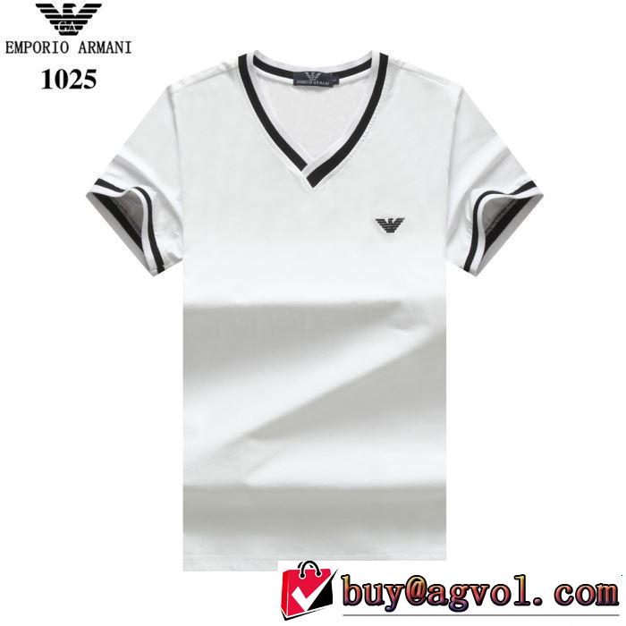 2019年の春夏に着たい 季節をまたい新作アイテム ARMANI アルマーニ 半袖Tシャツ 4色可選