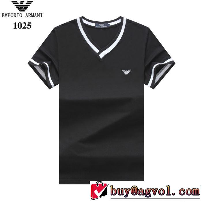 2019年の春夏に着たい 季節をまたい新作アイテム ARMANI アルマーニ 半袖Tシャツ 4色可選