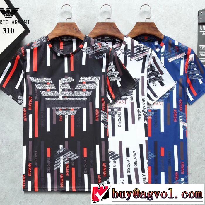 大人カジュアル上手に アルマーニ ARMANI 2019年春夏シーズンの人気 Tシャツ/半袖  3色可選