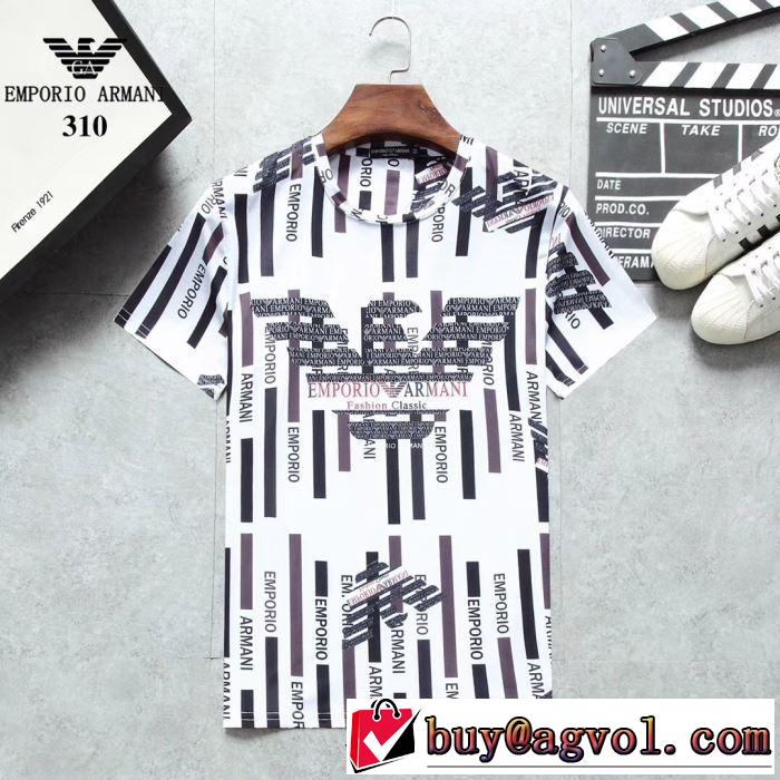 大人カジュアル上手に アルマーニ ARMANI 2019年春夏シーズンの人気 Tシャツ/半袖  3色可選