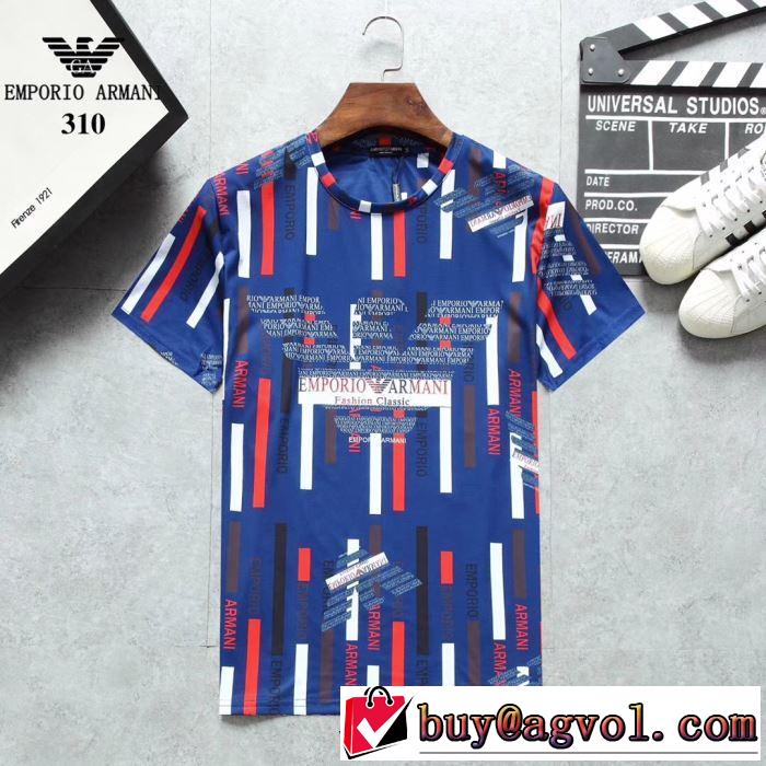 大人カジュアル上手に アルマーニ ARMANI 2019年春夏シーズンの人気 Tシャツ/半袖  3色可選
