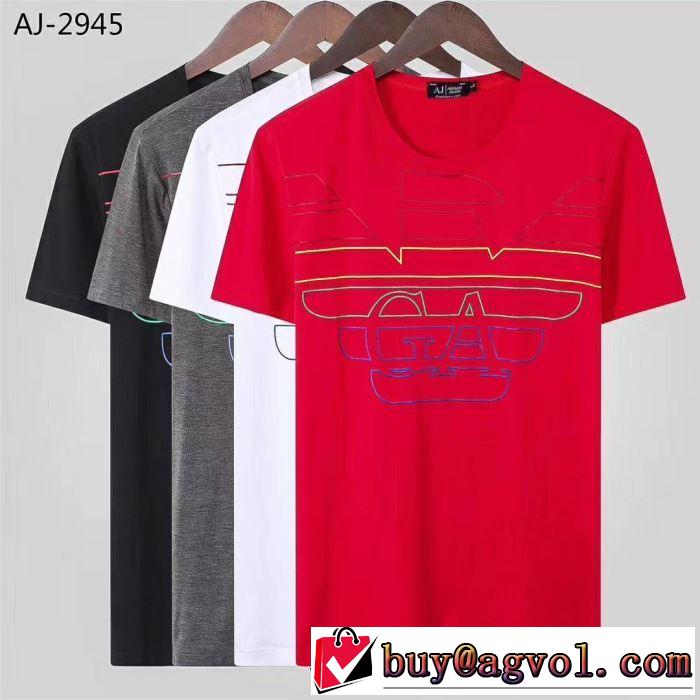 Tシャツ/半袖  ARMANI 4色可選2019春夏のトレンド新商品 今期注目のブランドトレンド アルマーニ