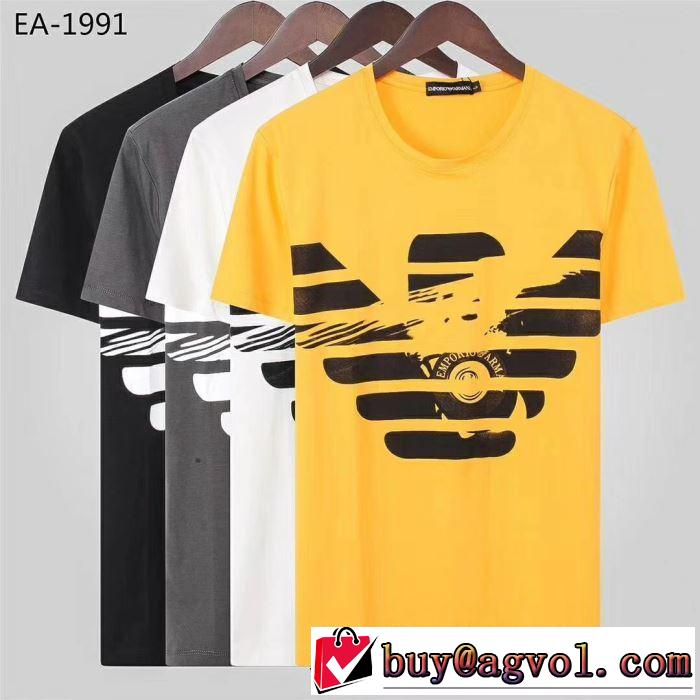 Tシャツ/半袖  4色可選 アルマーニ ARMANI おしゃれ上級者に挑戦 2019年夏の一押しファッションアイテム