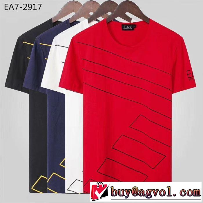 2019SS アルマーニ夏に良く似合うちょっと新品 ARMANI柔らかい印象に上質  Tシャツ/半袖  4色可選