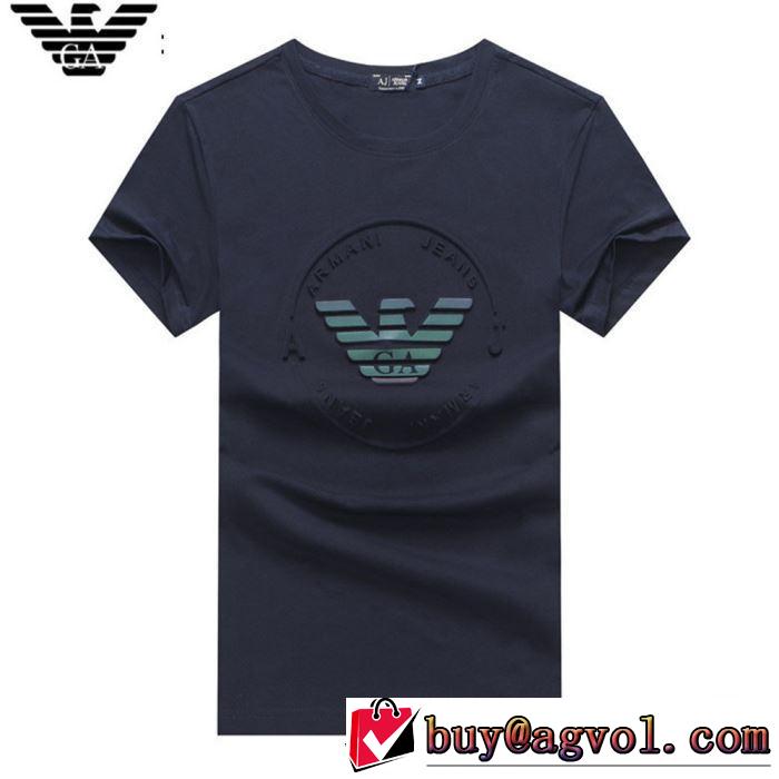 ARMANI 大人らしく仕上げ Tシャツ/半袖 【2019年】夏のファッション 4色可選 アルマーニ  キレイめ感が強い