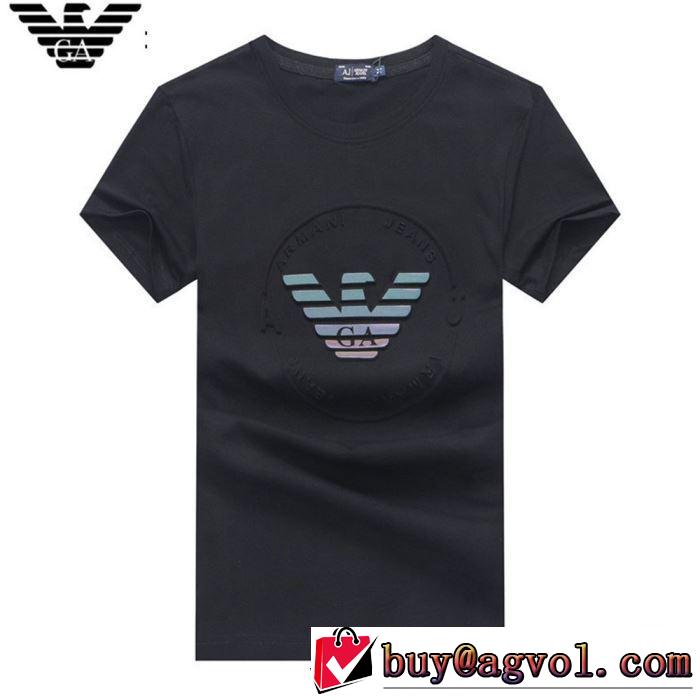 ARMANI 大人らしく仕上げ Tシャツ/半袖 【2019年】夏のファッション 4色可選 アルマーニ  キレイめ感が強い