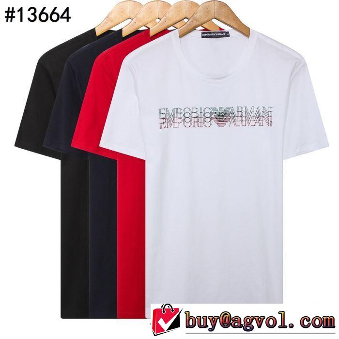 2019春夏トレンドアイテム アルマーニ ARMANI 主張性もカジュアルさ  Tシャツ/半袖  4色可選