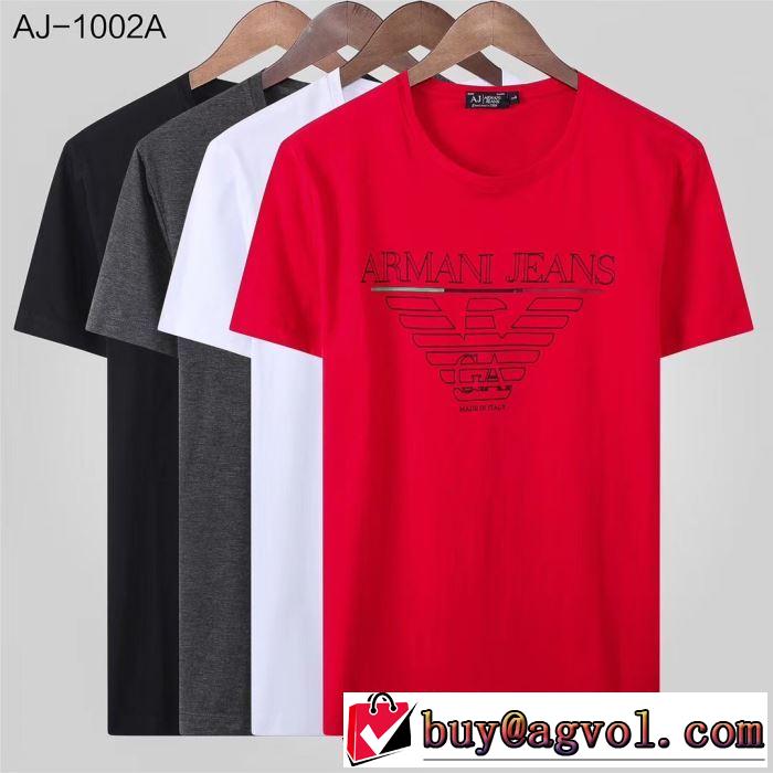 多色可選 アルマーニ お洒落トレンド人気 ARMANI 2019即旬な装いに 半袖Tシャツ 季節をまたい新作アイテム