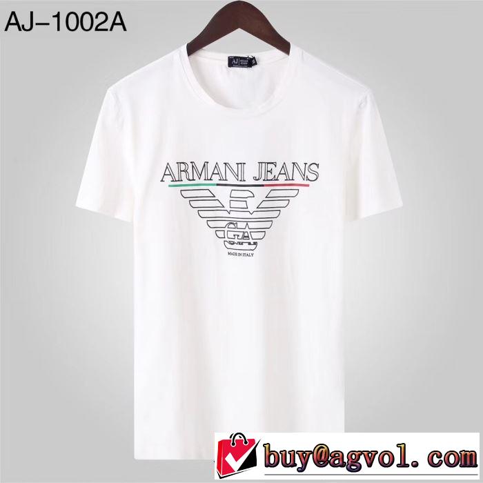 多色可選 アルマーニ お洒落トレンド人気 ARMANI 2019即旬な装いに 半袖Tシャツ 季節をまたい新作アイテム