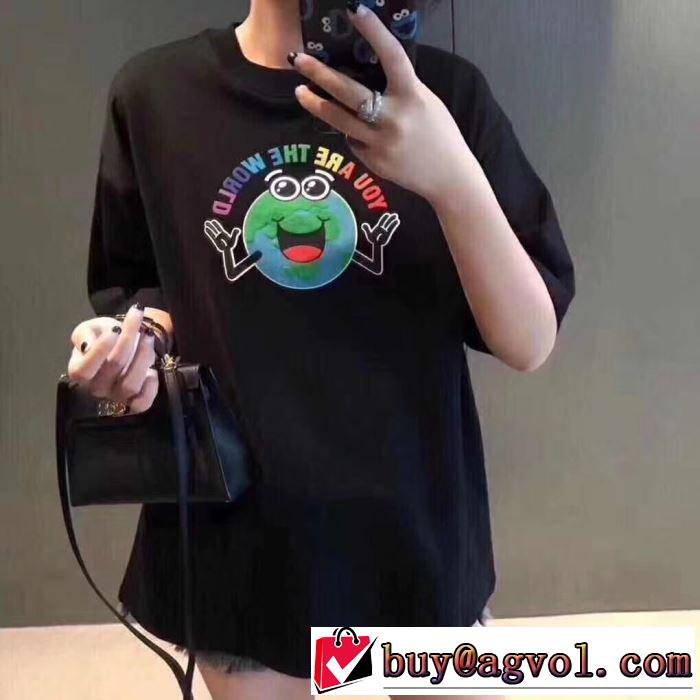 バレンシアガ BALENCIAGA 半袖Tシャツ 男女兼用 2色可選 2019春夏も引き続きトレンド 今季流行りの人気新作