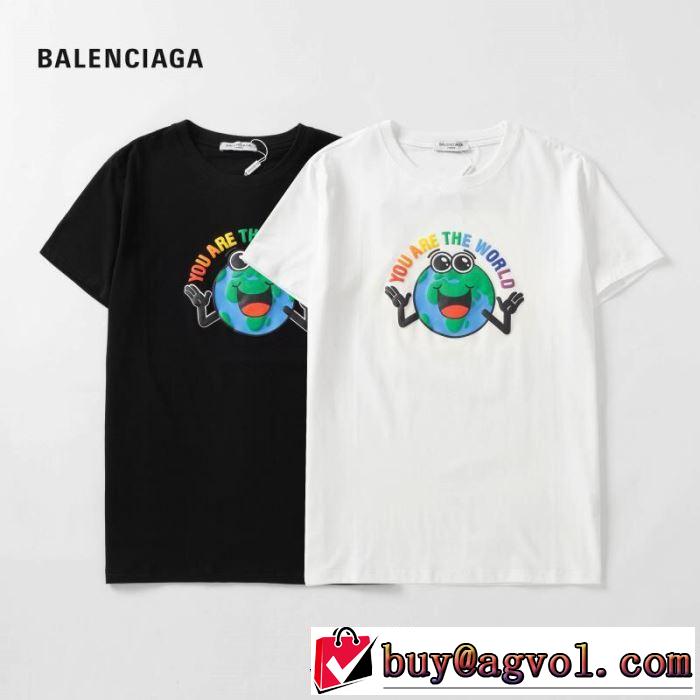 バレンシアガ BALENCIAGA 半袖Tシャツ 男女兼用 2色可選 2019春夏も引き続きトレンド 今季流行りの人気新作