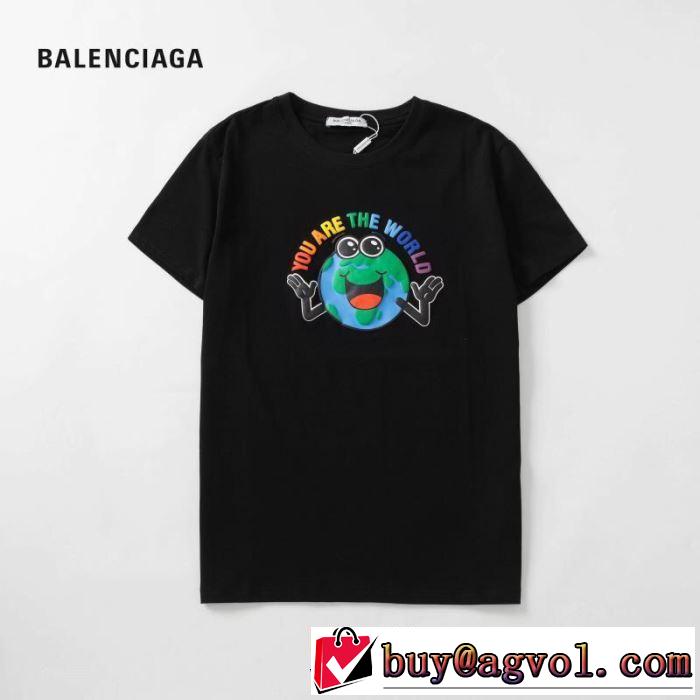 バレンシアガ BALENCIAGA 半袖Tシャツ 男女兼用 2色可選 2019春夏も引き続きトレンド 今季流行りの人気新作