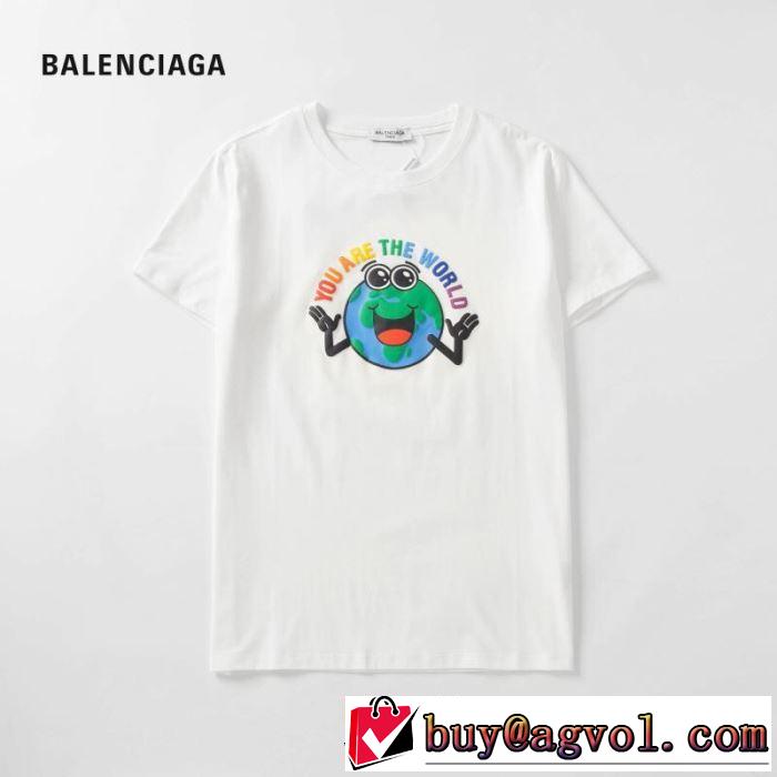 バレンシアガ BALENCIAGA 半袖Tシャツ 男女兼用 2色可選 2019春夏も引き続きトレンド 今季流行りの人気新作