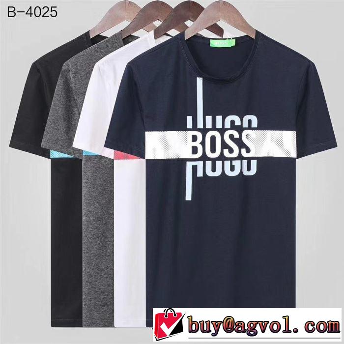 最新で男性にもお勧め ヒューゴボス完売在庫確保  HUGO BOSS Tシャツ/半袖 4色可選2019夏ファション新品