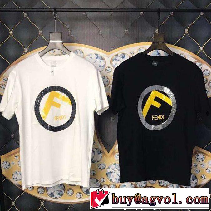  優しげ人気アイテム 軽やかな素材感  Tシャツ/ティーシャツ 2色可選  FENDI夏大人気のアイテム FENDI 