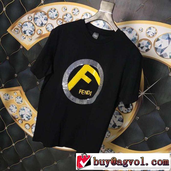 優しげ人気アイテム 軽やかな素材感  Tシャツ/ティーシャツ 2色可選  FENDI夏大人気のアイテム FENDI