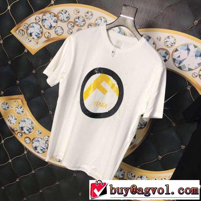 優しげ人気アイテム 軽やかな素材感  Tシャツ/ティーシャツ 2色可選  FENDI夏大人気のアイテム FENDI