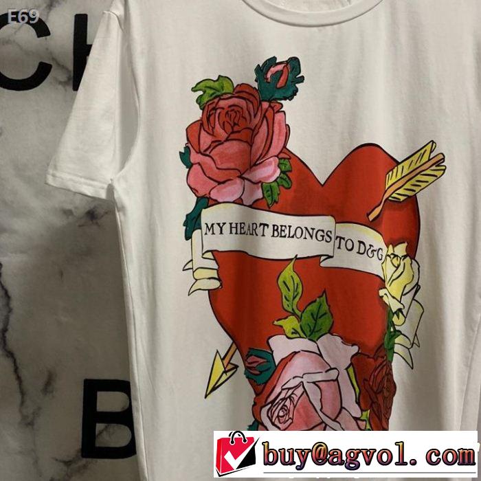 季節をまたい新作アイテム  ドルチェ＆ガッバーナ Dolce&Gabbana 2色可選 Tシャツ/ティーシャツ